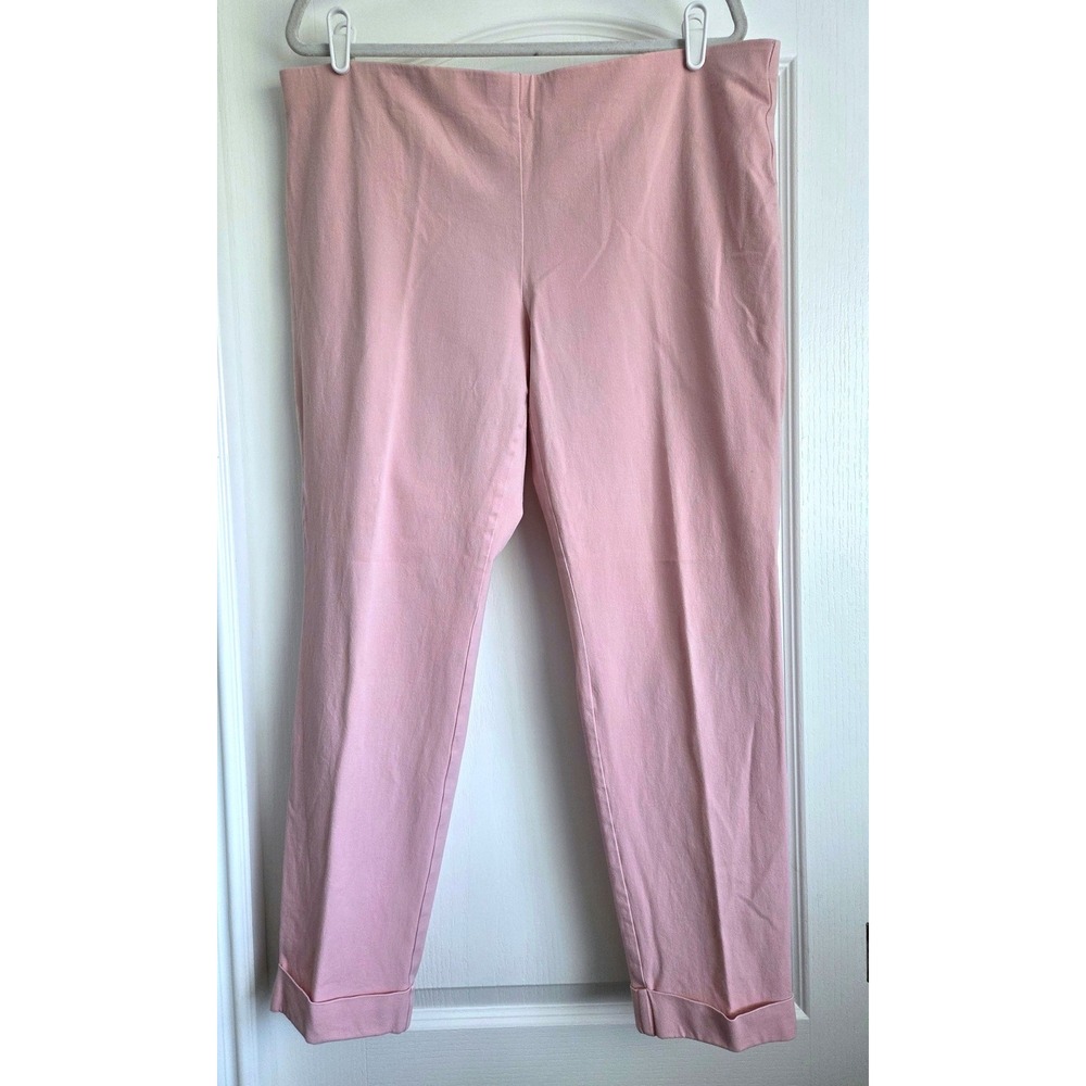 J. Jill Premium Bi-Stretch Pink Straight‎ Leg Cuffed Ankle Pants 18 Tall